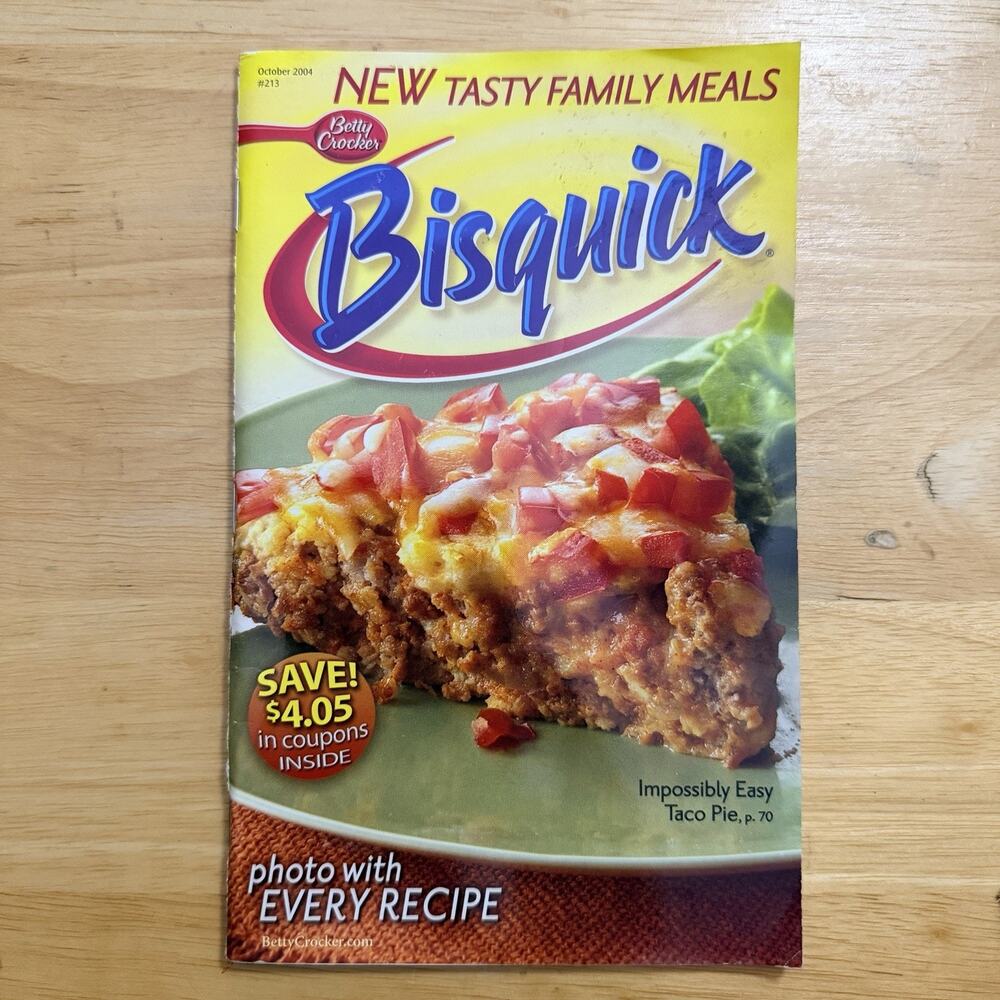 Betty Crocker Bisquick New Tasty Family Meals Paperback Cookbook Vintage 2004